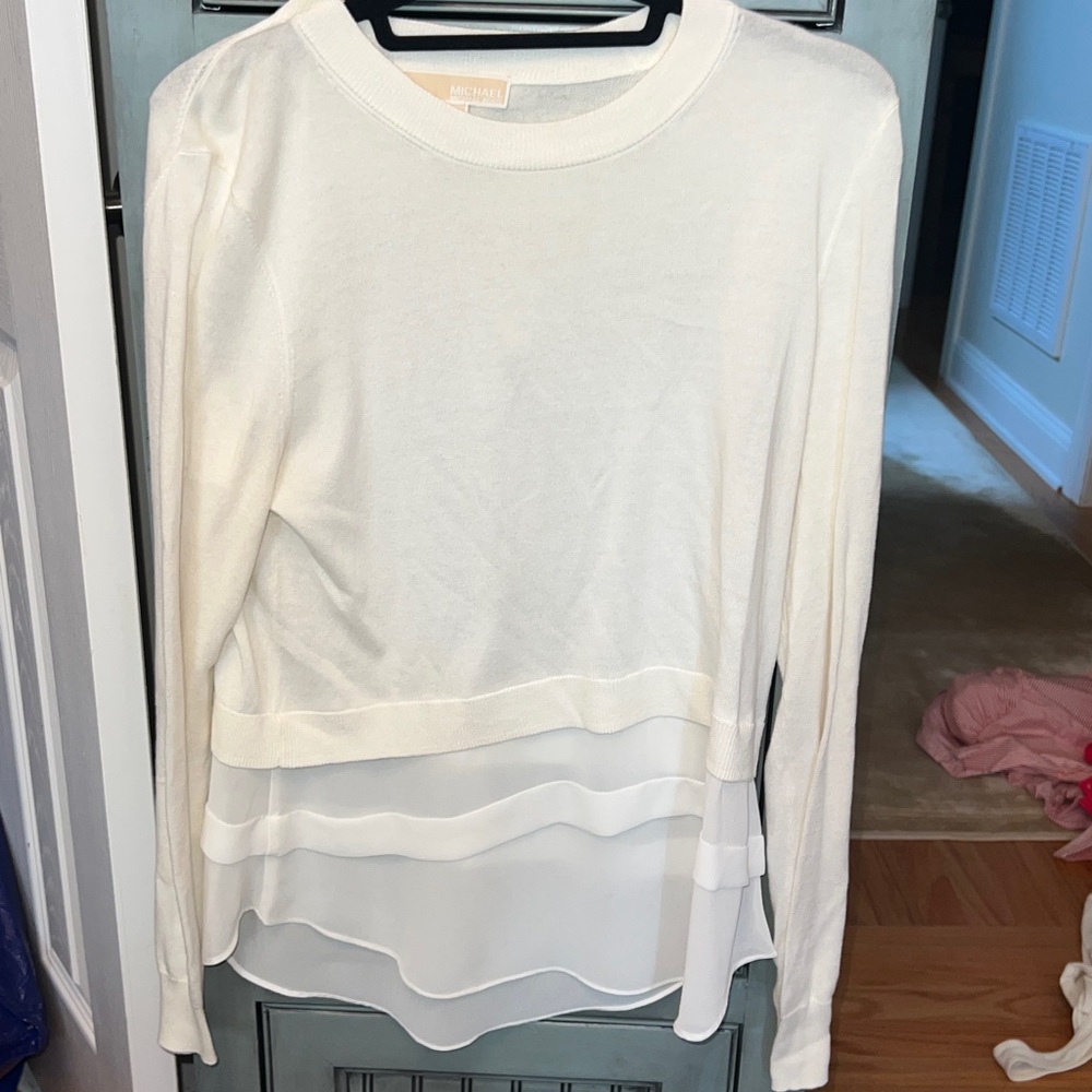 Michael Kors Cream Layered Sweater